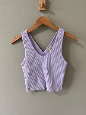 Altar'd State Ribbed V-Neck Tank Top in Lavender